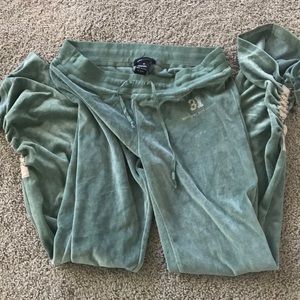 BCBG mint green velour sweats